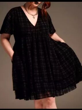 Torrid Nightfall Mesh Tiered Mini Dress